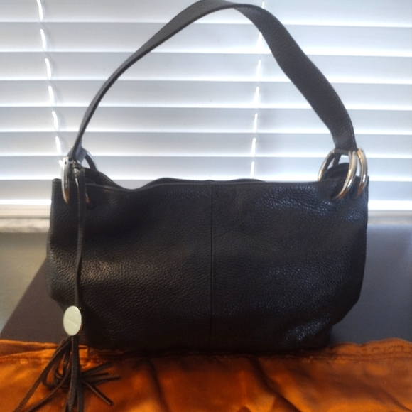 Furla Brown Pebbled Leather Shoulder Bag With Charm - Picture 9 of 14